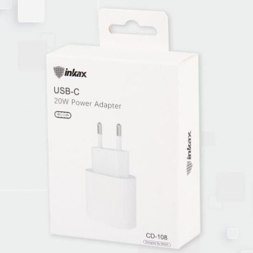 Inkax Chargeur rapide USB Type-C PD 20W compatible avec iPhone