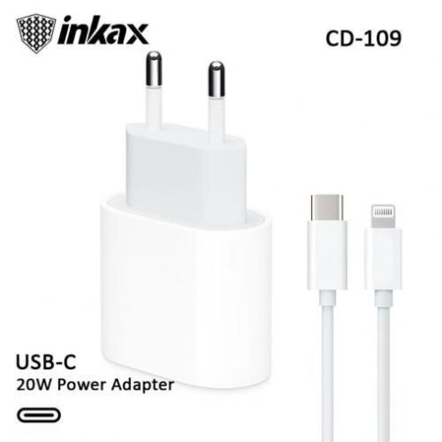 Inkax Chargeur rapide USB Type-C PD 20W compatible avec iPhone
