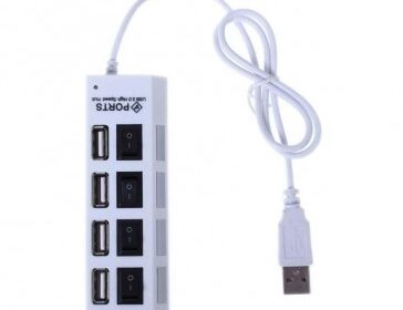 HUB USB 2.0 HI SPEED 4 PORTS + INTERRUPTEUR