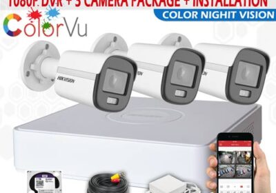 Hikvision full time color CCTV Package Sri Lanka Sale Best Hikvision ColorVU 1080P 3 Camera Package with 4CH Turbo HD DVR System