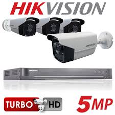 Kit vidéo surveillance 4 cameras et dvr turbo HD 5MP Hikvision