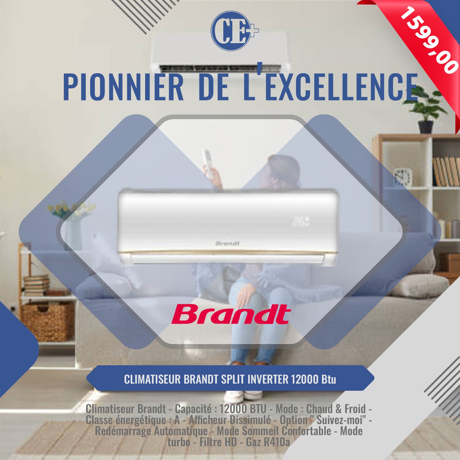 Climatiseur Brandt 12000 BTU